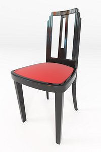 3D Art Deco Black Lacquer