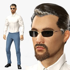 Realistic Rigged Style Office Gentleman  Character 3D Model model