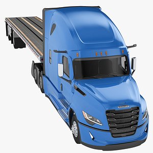 Freightliner Cascadia 2025 Flat Trailer 01 model