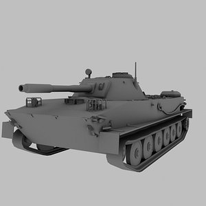 pt-76 tank soviet 3d model