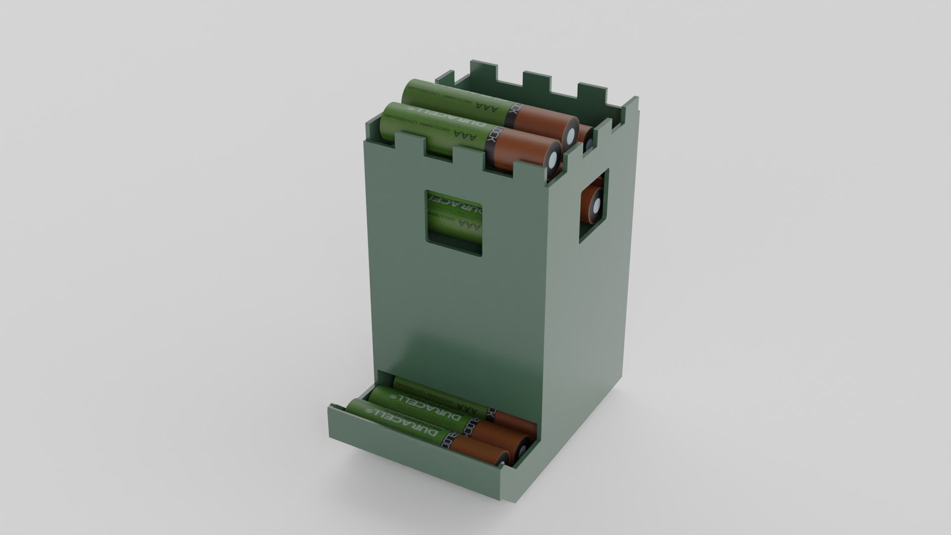 3D AA Battery Holder model TurboSquid 2012396