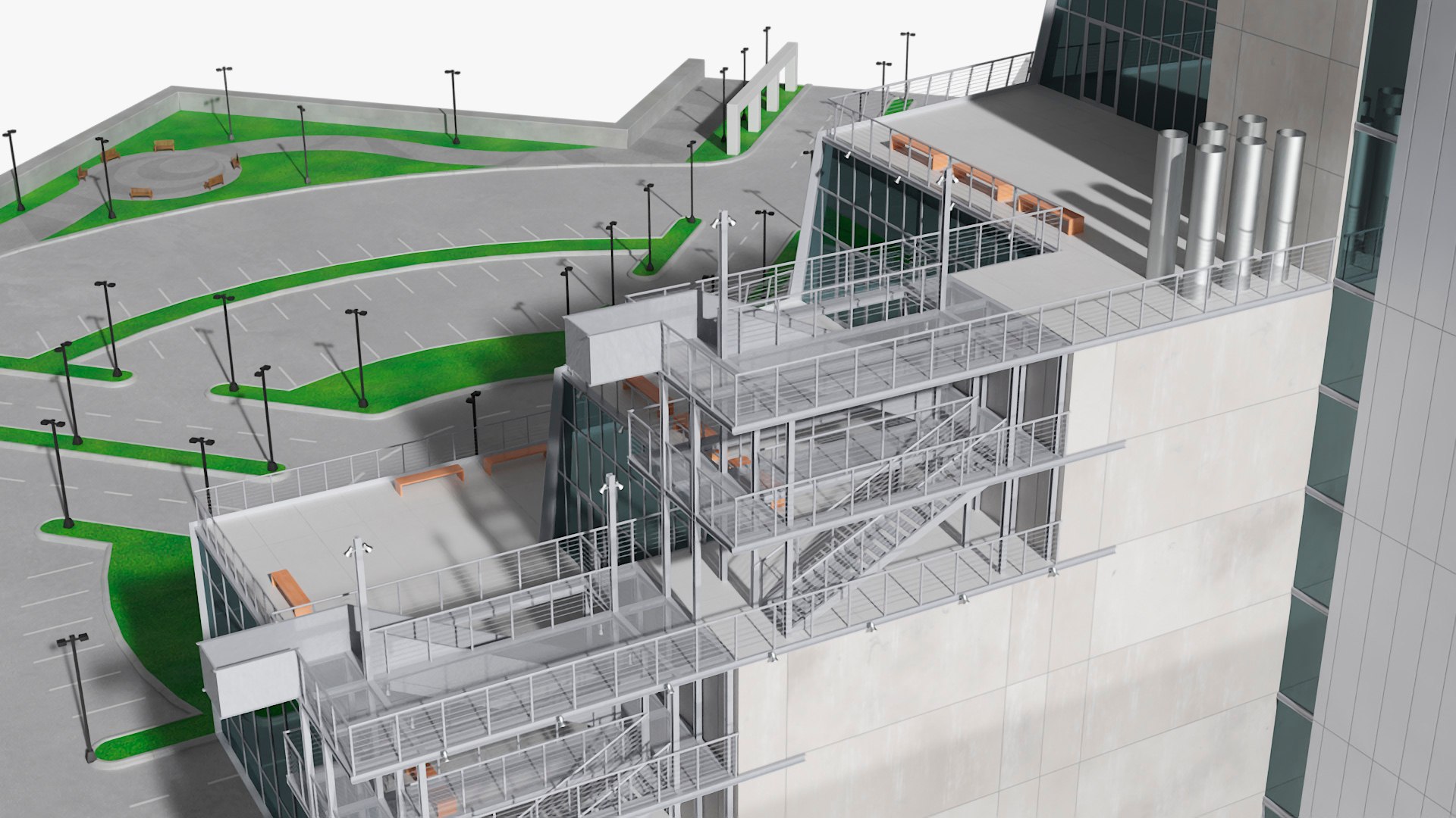 Futuristic Research Center On Urban Site Model - TurboSquid 2385258