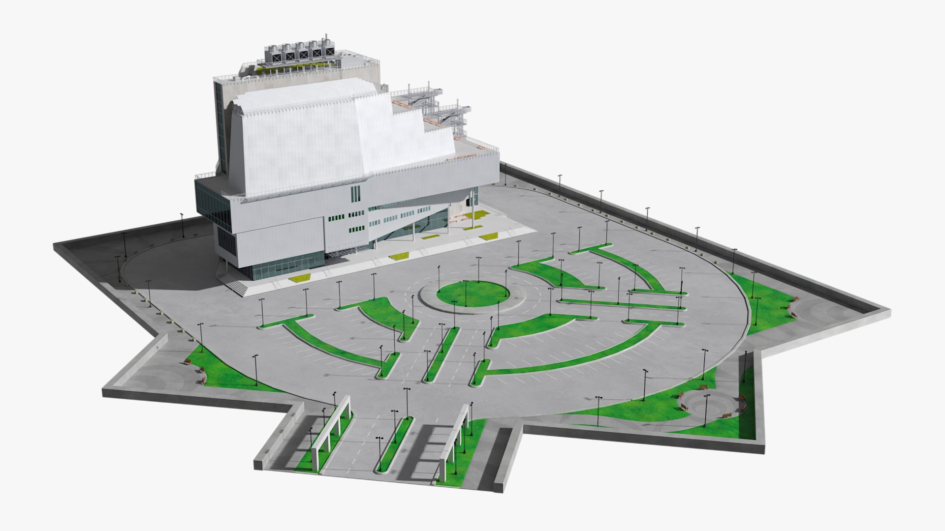 Futuristic Research Center On Urban Site Model - TurboSquid 2385258