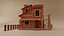 Casa low poly del selvaggio West