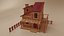 Casa low poly del selvaggio West