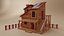 Casa low poly del selvaggio West
