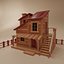 Casa low poly del selvaggio West