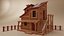 Casa low poly del selvaggio West