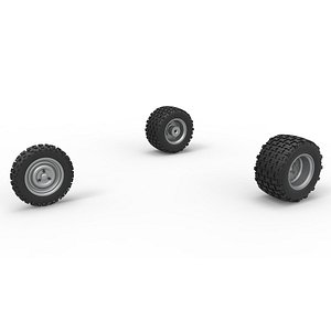 Wheel Set of Ape car proto for dirt Scale 1 to 25