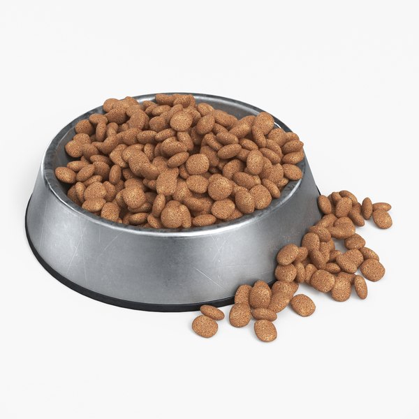 3D Pet Food Bowl Metal With Food