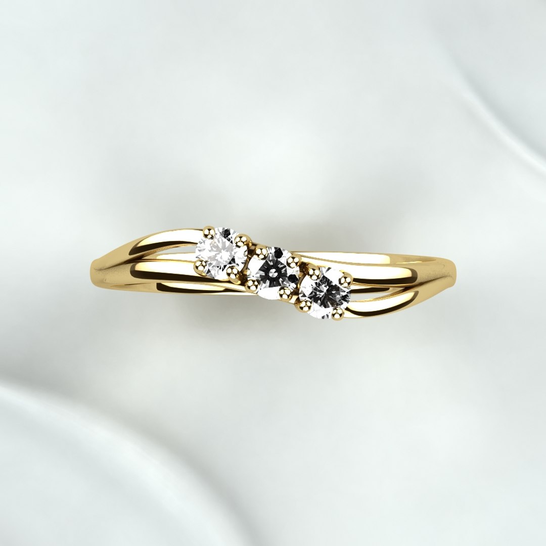 Free ring golden diamonds 3D - TurboSquid 1479578