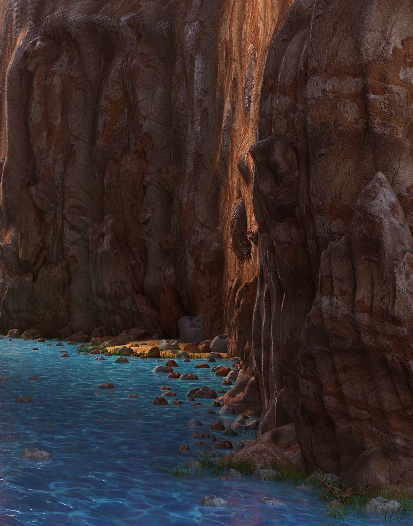 3D fantasy river rock - TurboSquid 1323423