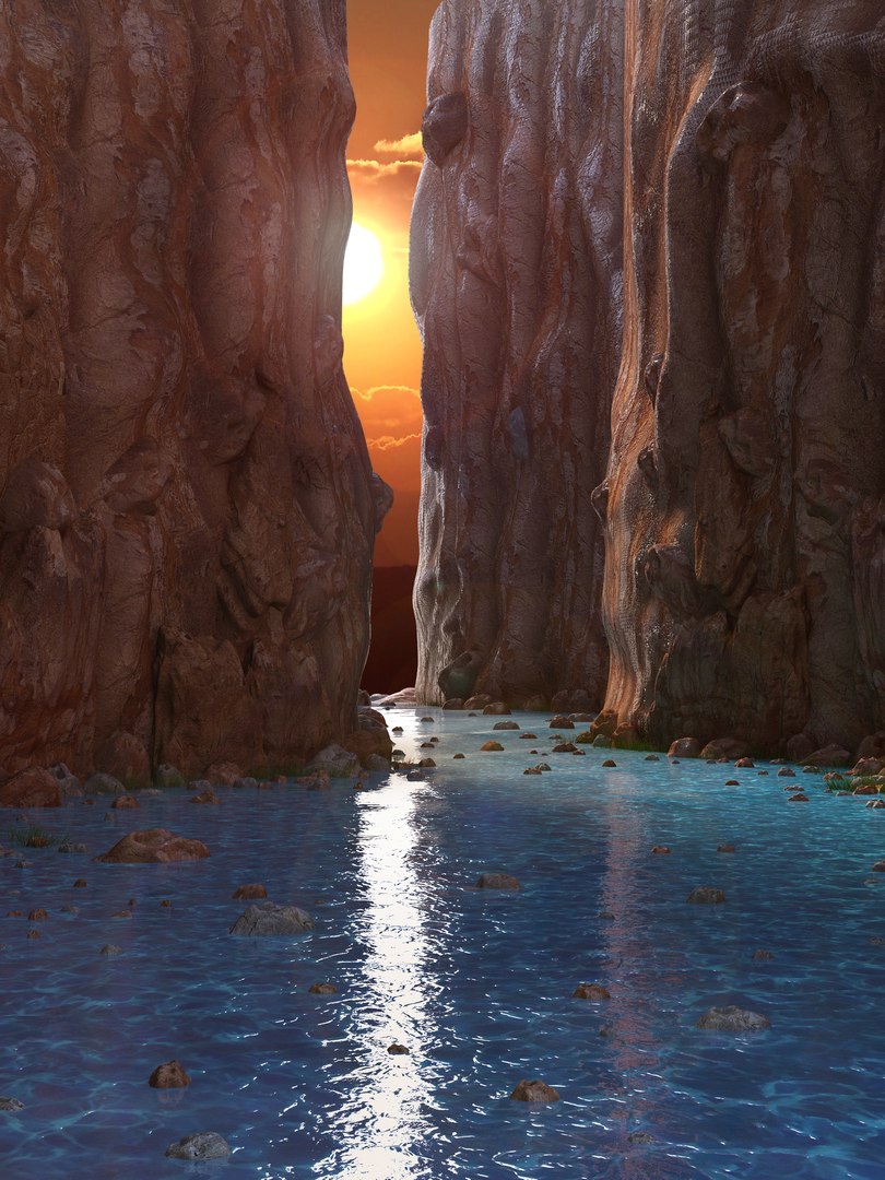 3D fantasy river rock - TurboSquid 1323423