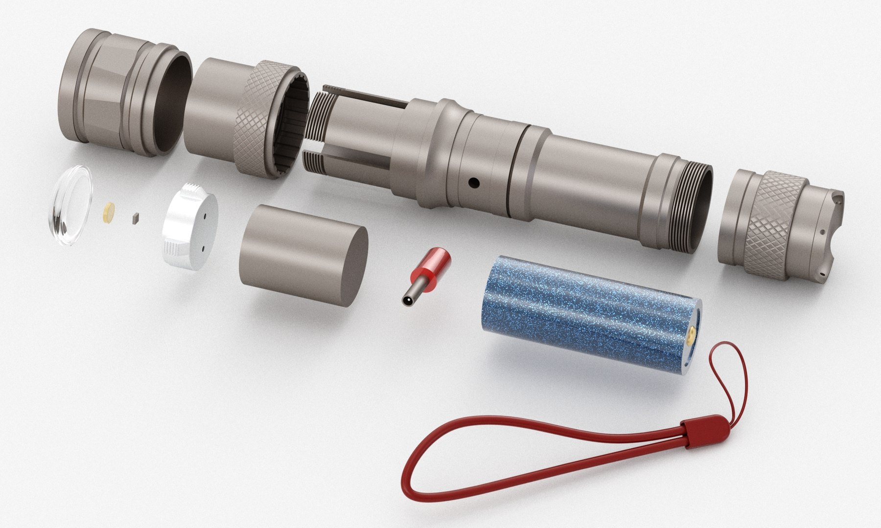 3D Flashlight With Inner Workings 09 Model - TurboSquid 2402423