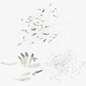 scattered feathers 3D
