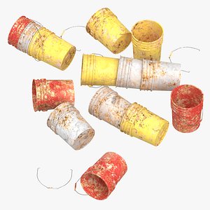 Gallon 5 Bucket Pile Small Medium and Large 3D model