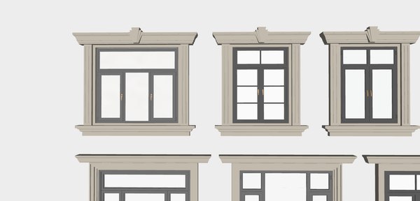 European style casement window sliding window 3D model - TurboSquid 2016157