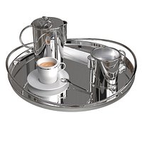 Christofle round tray vertigo silver plated