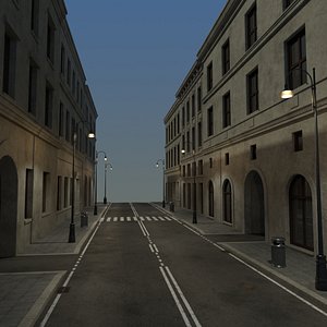 3D European City Street - Tileable