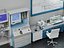 Scena di un moderno laboratorio di ricerca scientifica e di un laboratorio chimico.