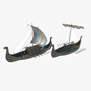 Ancient vehicles carried sailing ships 3D