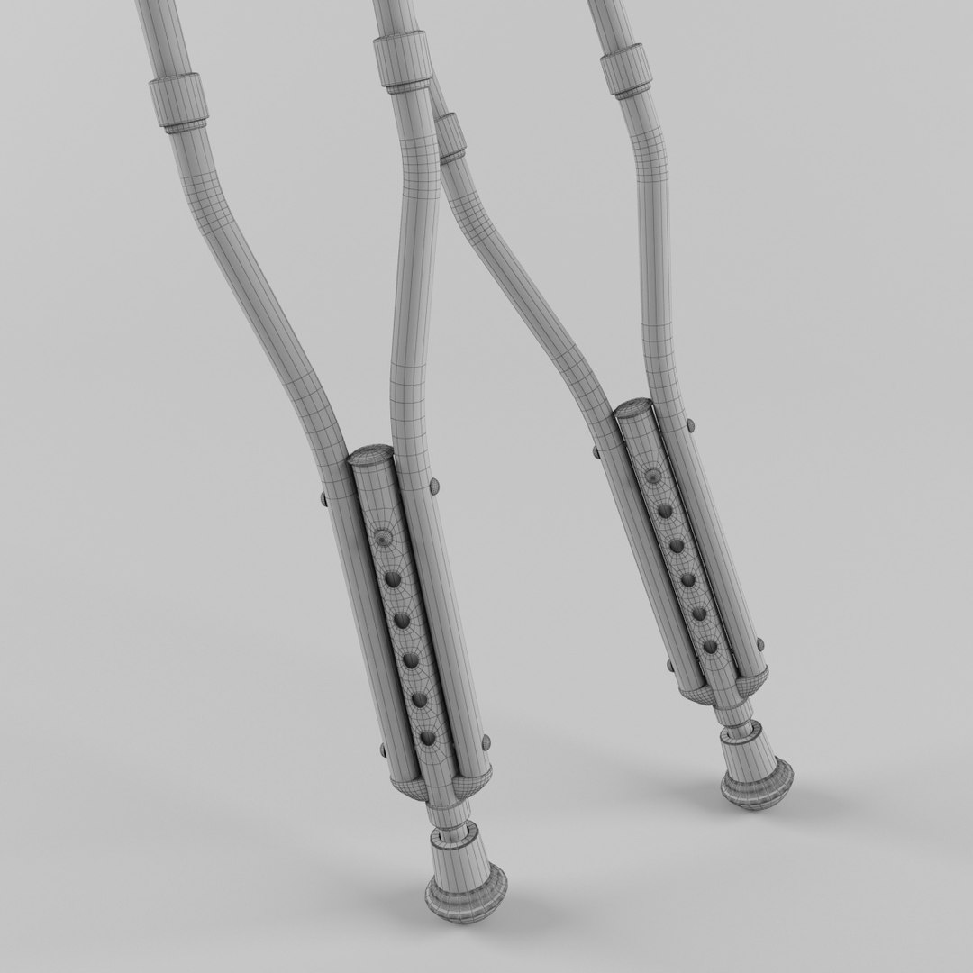 crutches 3d model