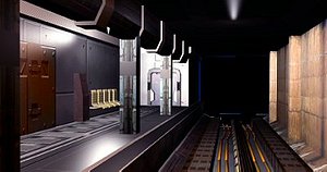 3d model scifi subway station
