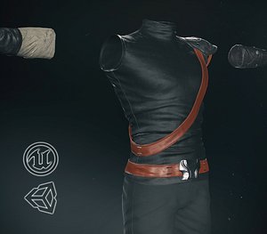 post apocalyptic male clothing 3D model