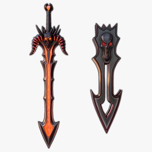 Fantasy sword 24 with scabbard Stylized