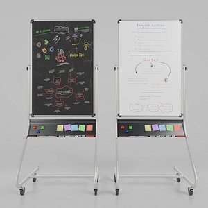 Dual-Sided Metal Writing Board - Customizable Tall Whiteboard and Chalkboard