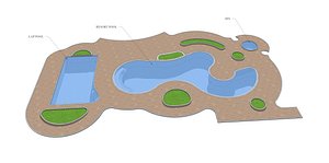 resort swimming pool 3D