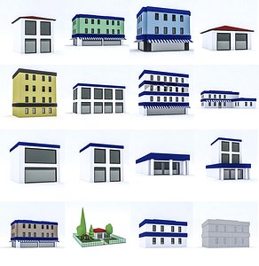 cartoon building 3D model