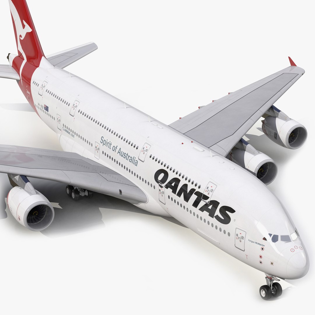 Airbus A380-900 Qantas 3D model preview