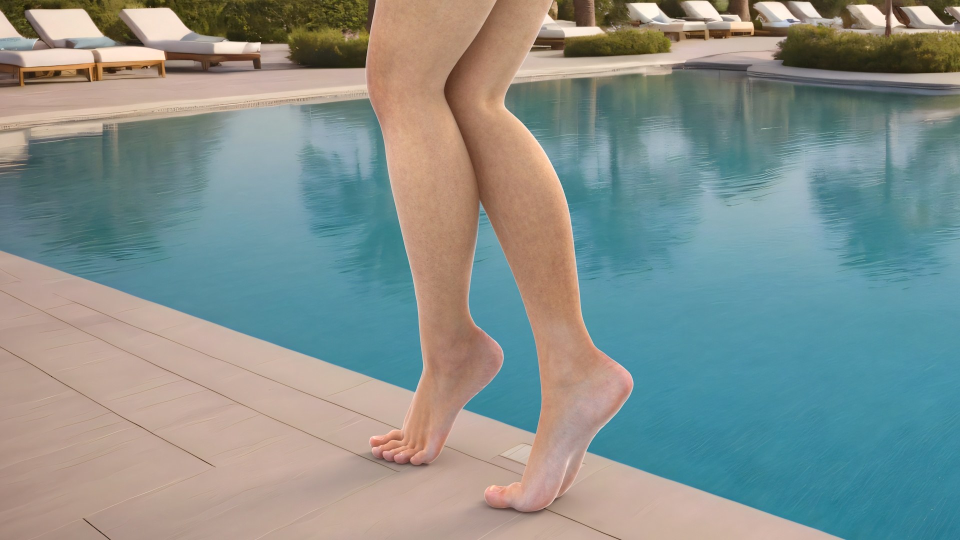 Woman Feet are Raised on Her Toes 3D model preview