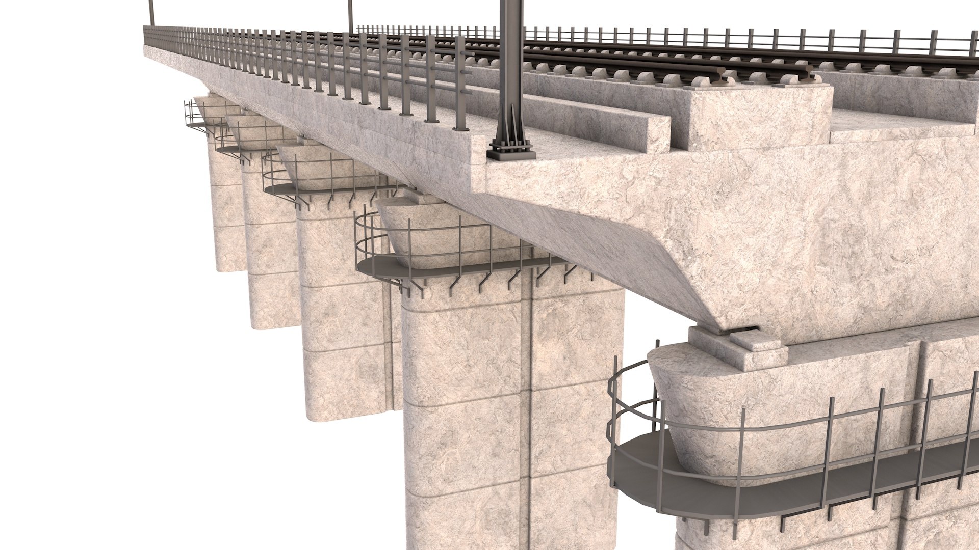 High Speed Rail Bridge Section 3D Model - TurboSquid 1811636