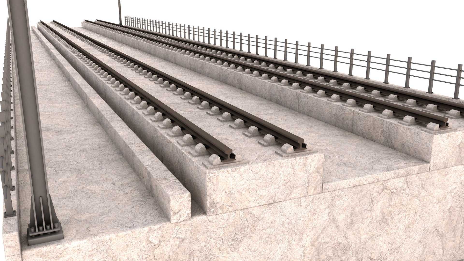 High Speed Rail Bridge Section 3D Model - TurboSquid 1811636