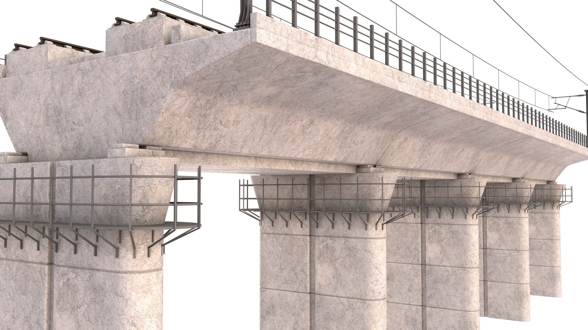High Speed Rail Bridge Section 3D Model - TurboSquid 1811636
