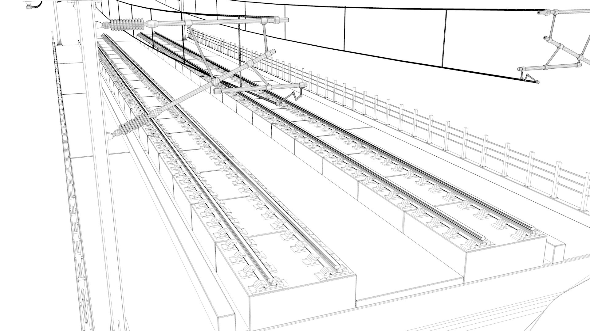 High Speed Rail Bridge Section 3D Model - TurboSquid 1811636