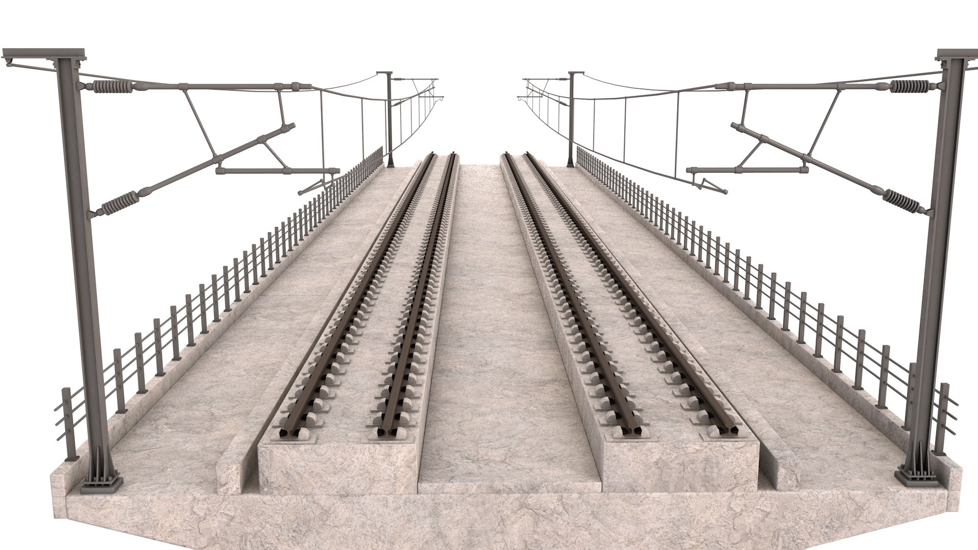 High Speed Rail Bridge Section 3D Model - TurboSquid 1811636