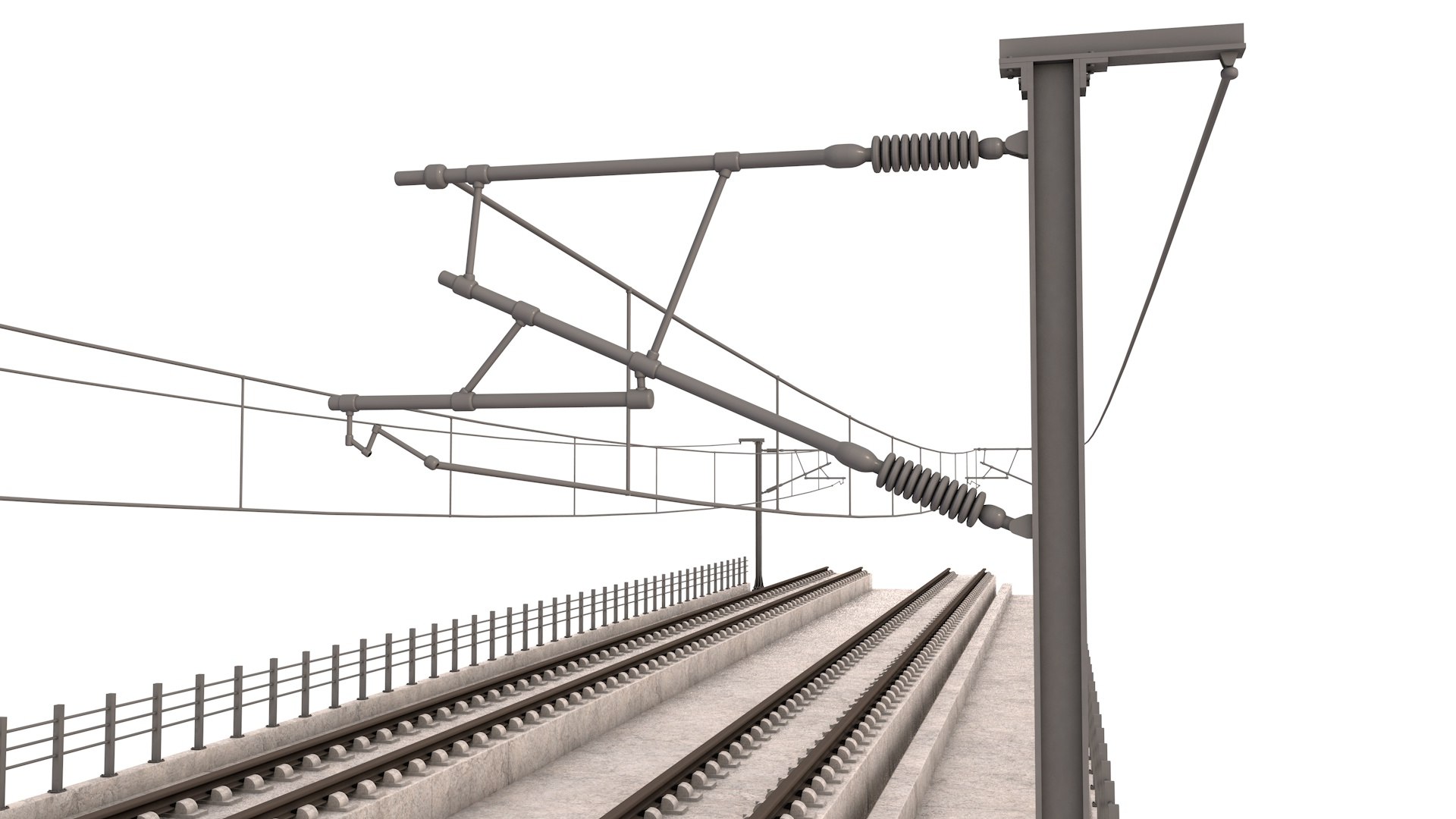 High Speed Rail Bridge Section 3D Model - TurboSquid 1811636