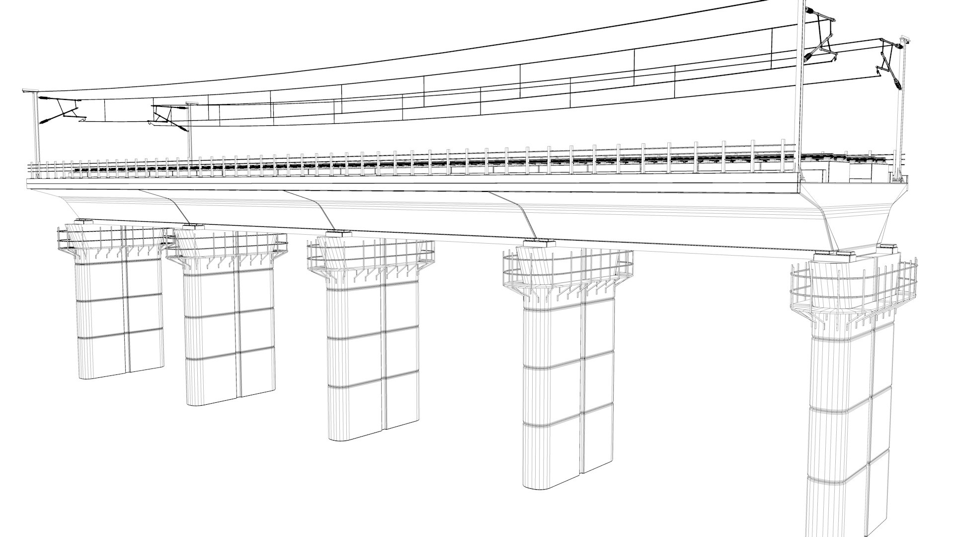 High Speed Rail Bridge Section 3D Model - TurboSquid 1811636