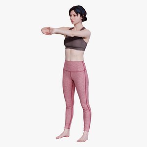 Female Scan - Amy Stretching Pose 46 3D model