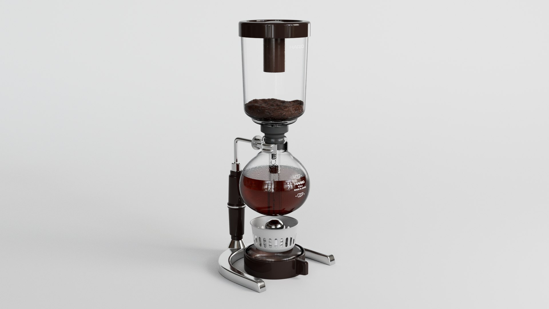 modern siphon coffee maker and metallic drip cattle for espresso