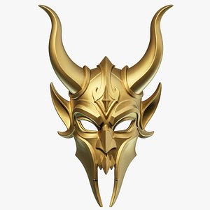 3D Fantasy Horned Demon Mask