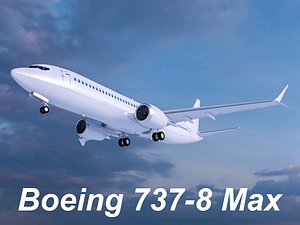 Boeing 737-8 Max. 3D model.