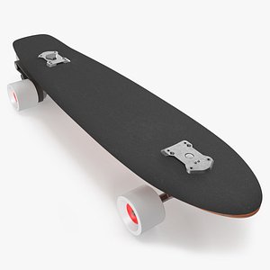 Long Deck E-Skateboard with Large Urethane Wheels 3D