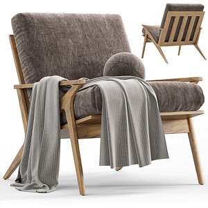 Cavett Wood Frame Armchair by Crate Barrel