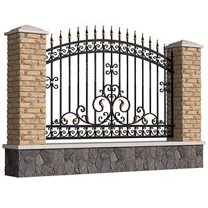 3D Fence  Entrance Driveway Iron Classic