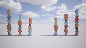 Abstract Iconic Columns Sculpture Landmark model