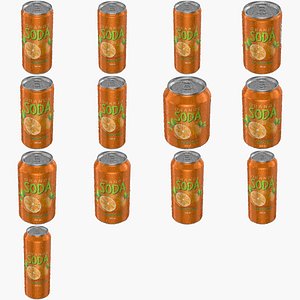 3D Soda Can With Droplets Bundle Collection